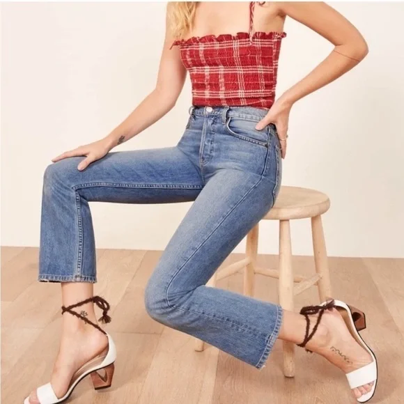 Reformation Jordi Kick Flare Jeans Size 30 [Preloved Boutique Denim] Like New! - Picture 4 of 5